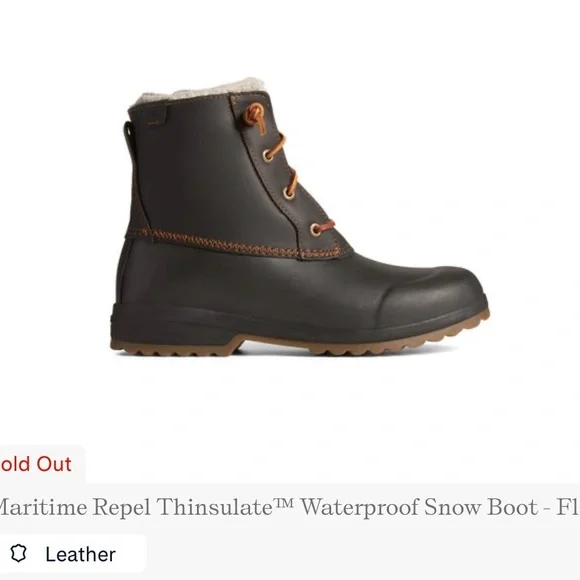 SPERRY WOMEN’s Black Leather Thinsulate Waterproof Snow Boots - Picture 7 of 7